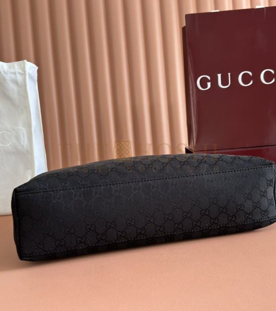 Gvc*1 Beatrix Black Calfskin Shoulder Bag with Horsebit Detail Model 850546 Italy Size 40x36x12cm Master Quality