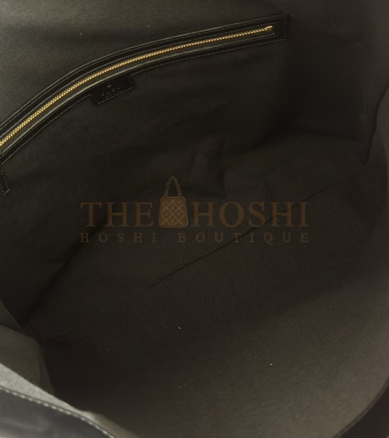 Gvc*1 Beatrix Black Calfskin Shoulder Bag with Horsebit Detail Model 850546 Italy Size 40x36x12cm Master Quality