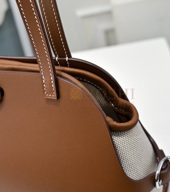 H**me5 Bag Sellier Tablet Case Hand-Waxed Stitch Full Steel Hardware Hunter/Swift Calfskin & Canvas Master Quality