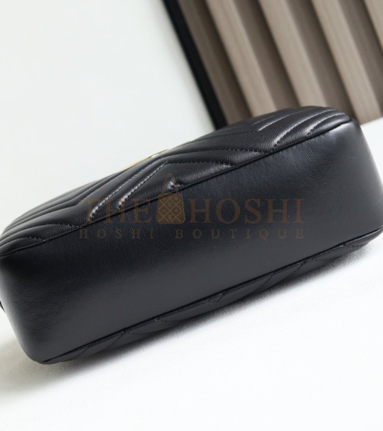 Gvc*1 GG Marmont Camera Bag  White Quilted Napa Leather Light Gold Hardware 24×15×8cm