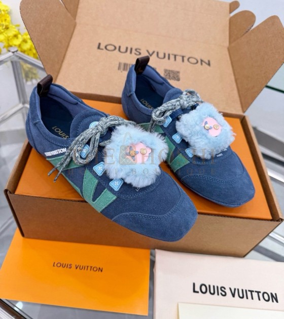 L0vis Vvtt0n Sneakers Ballet Flat Suede Calfskin Bule