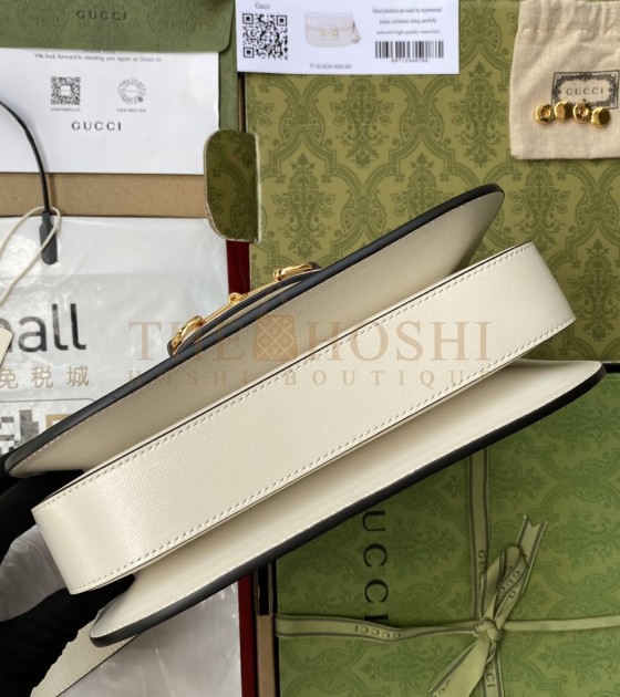 Gvc*1 1955 Horsebit Bag Leather Withe Size 25×18×8cm 602204 Master Quality