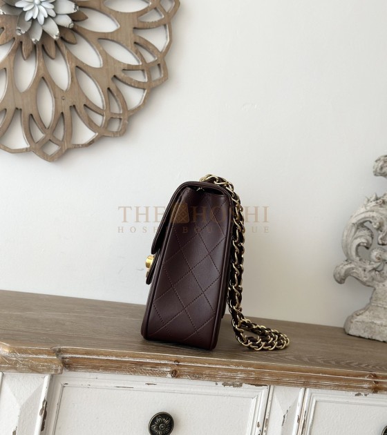Ch**el Classic Flap Jumbo Bag Lambskin Brown Size 30×21×8cm Master Quality