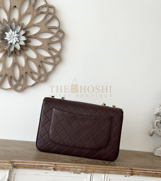 Ch**el Classic Flap Jumbo Bag Lambskin Brown Size 30×21×8cm Master Quality