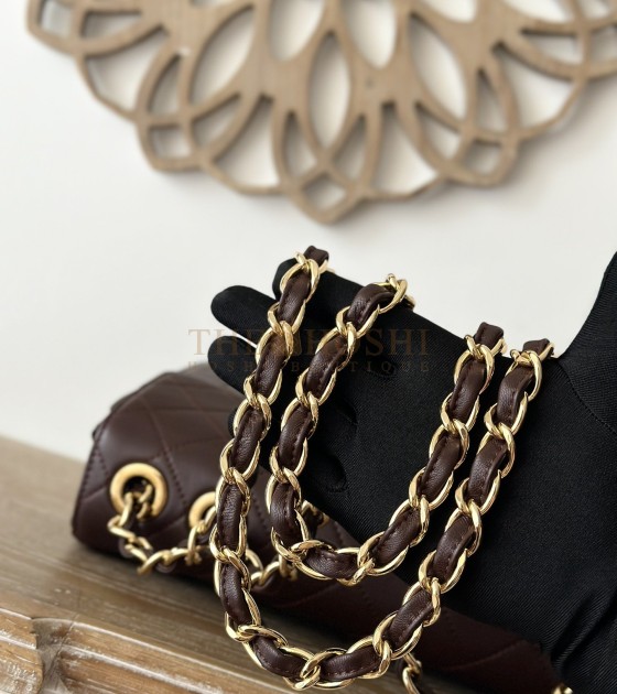 Ch**el Classic Flap Jumbo Bag Lambskin Brown Size 30×21×8cm Master Quality