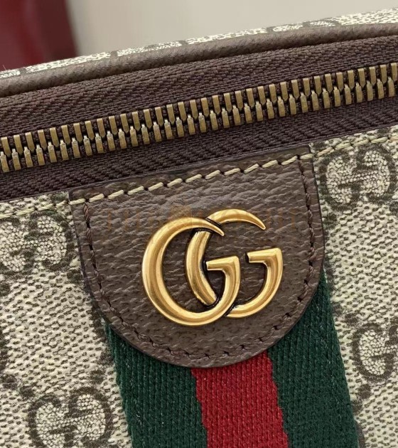 Gvc*1 Ophidia Waist Bag GG Coated Canvas Leather Trim Beige Brown 30×14×4.5cm Master quality