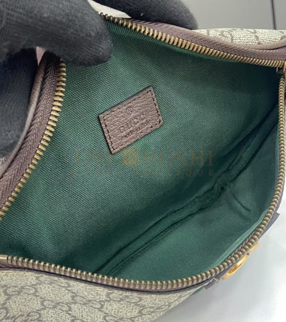 Gvc*1 Ophidia Waist Bag GG Coated Canvas Leather Trim Beige Brown 30×14×4.5cm Master quality