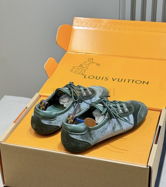 L0vis Vvtt0n LV Arrival Lambskin Ballet Flats with Floral Sole Green Master Quality