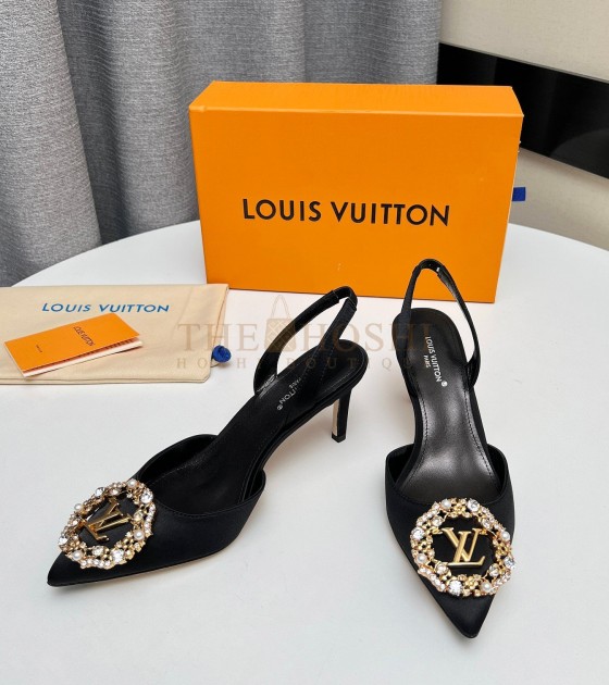 L0vis Vvtt0n LV Silk Heels 100%  Black Women