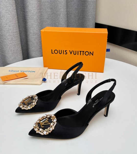 L0vis Vvtt0n LV Silk Heels 100%  Black Women