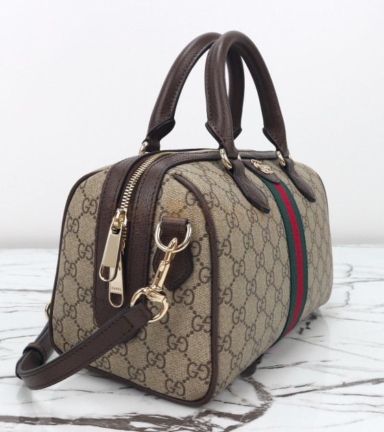 Gvc*1 Ophidia Medium Shoulder Bag Brown Leather 25*14*17cm Master Quality