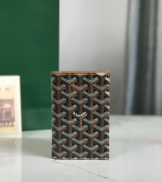 G09ard Bifold Card Holder Wallet Brown & Black G09ardine Canvas Leather Master Quality