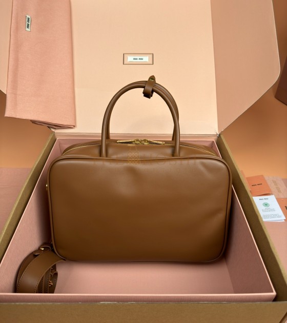 MIU MIU Beau Handbag Brown Size 34*10*23CM Master Quality