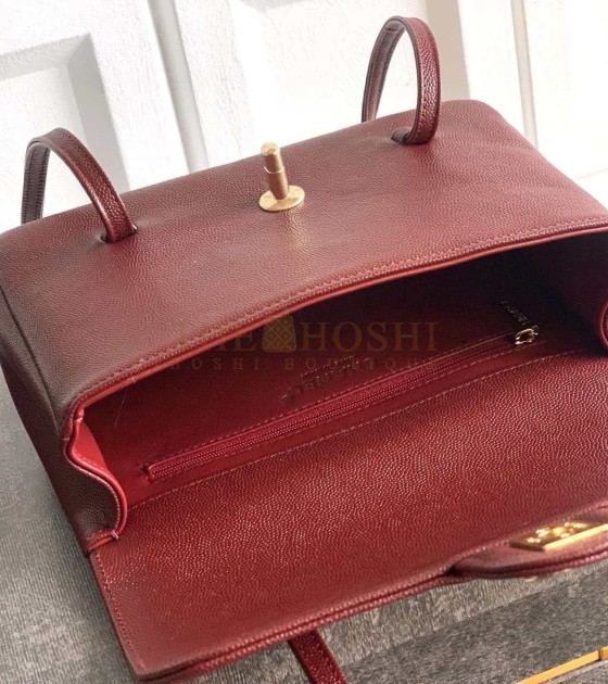 Ch**el Large Button Bag Red Lambskin 15*22*7cm Master Quality