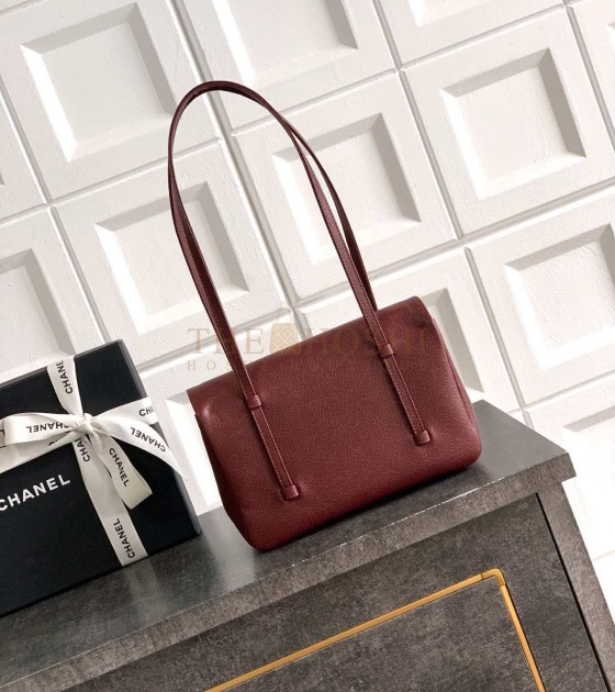 Ch**el Large Button Bag Red Lambskin 15*22*7cm Master Quality