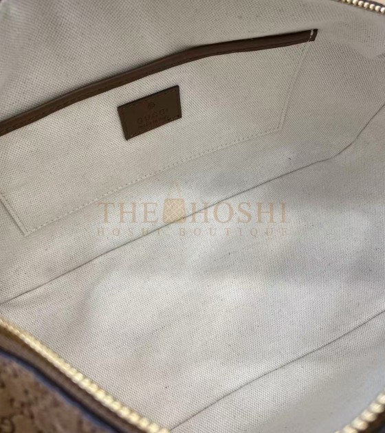 Gvc*1 Half Horsebit Shoulder Bag Brown GG Embossed Suede Brown 31.5×17×12cm