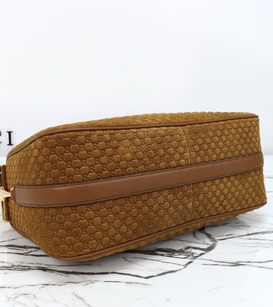 Gvc*1 Horsebit Shoulder Bag Suede Leather Brown Size  38*20*15 cm Master Quality