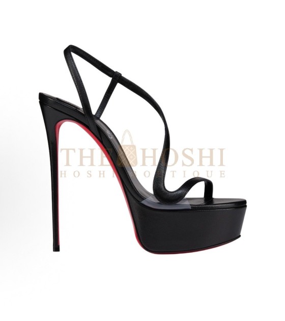 Chr1st1an Louboutin Rosalie Alta Sandals Black Leather 15cm Heel Master Quality