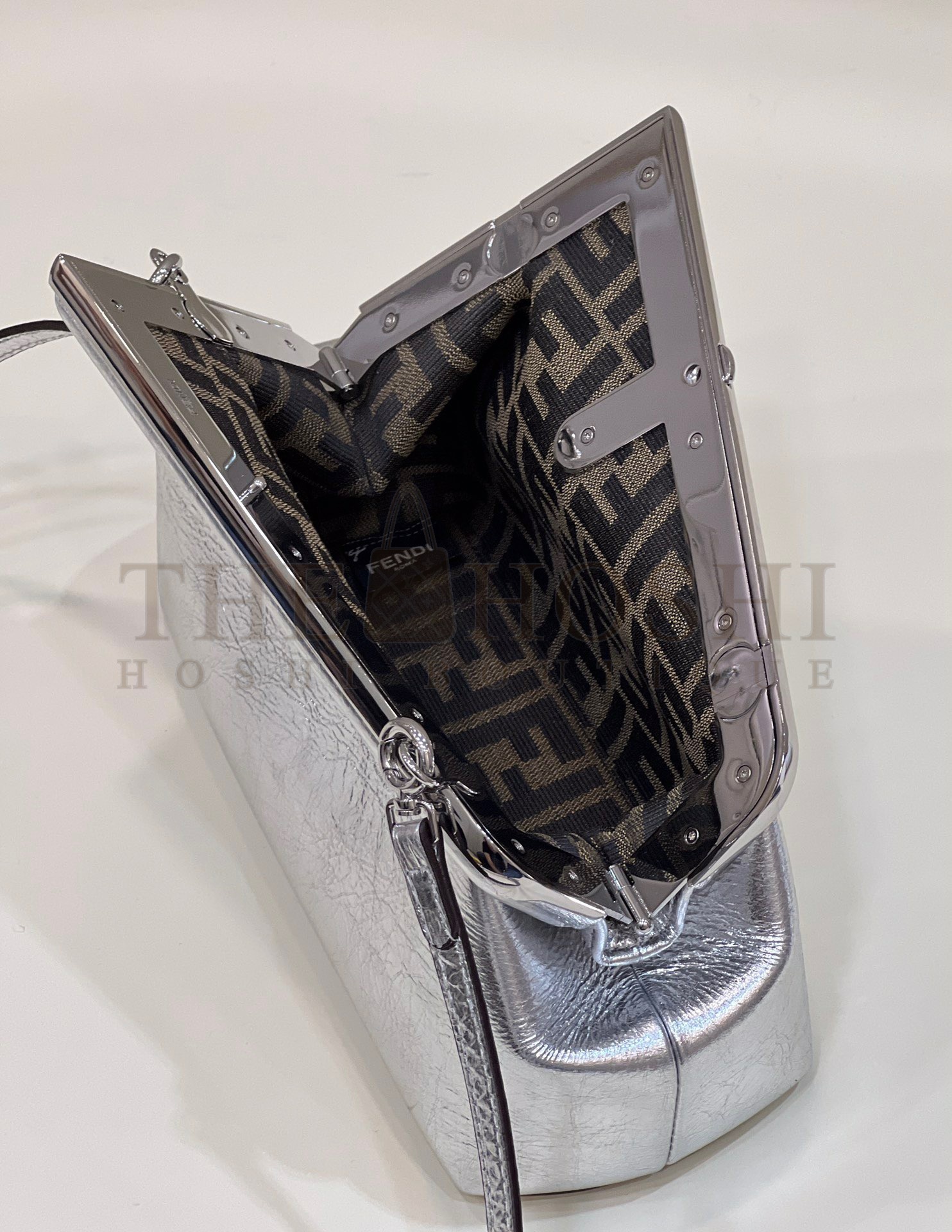 F**di First Small Bag In Silver Laminated Leather Master Quality