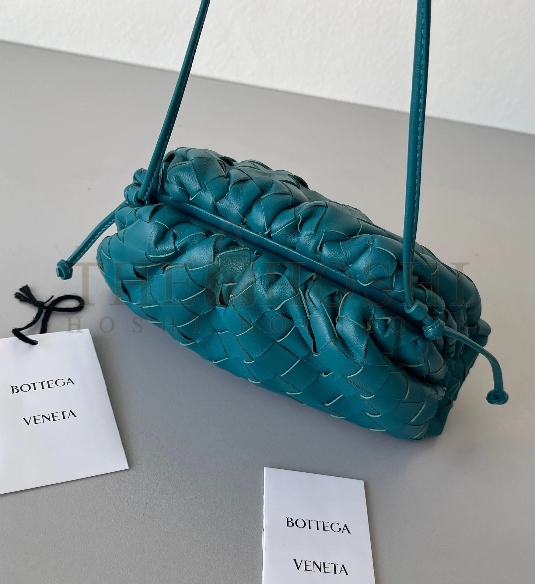 B0tt*ga Ven*ta Mini Pouch with Strap in Mallard Intrecciato Lambskin Master Quality