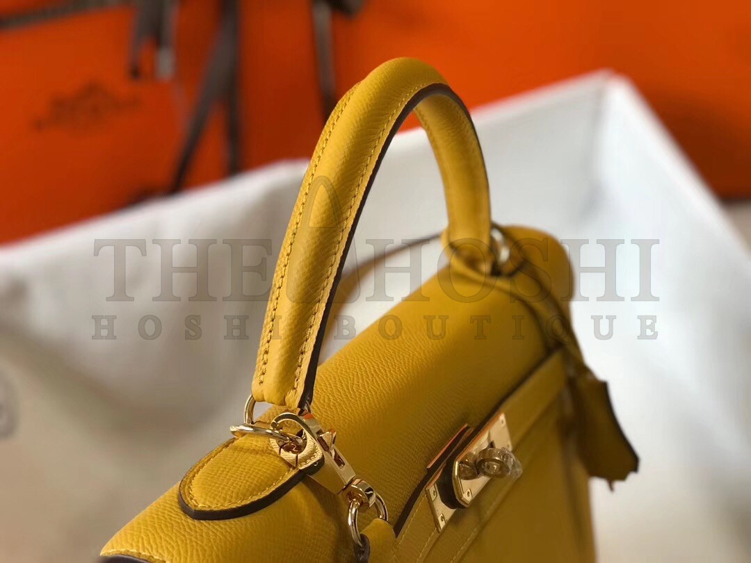 H**me5 Kelly 28cm Sellier Bag In Yellow Epsom Leather Master Quality