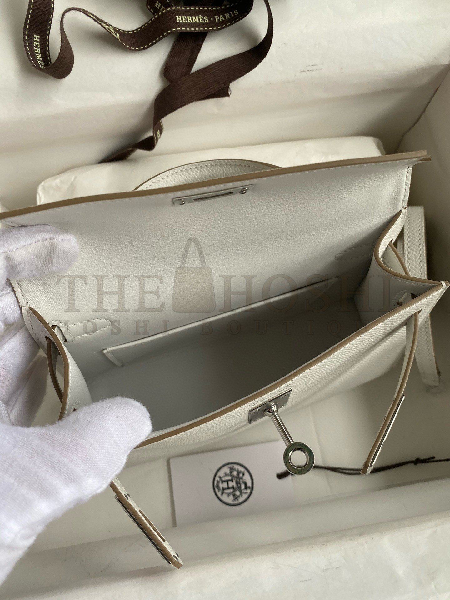 H**me5 Kelly Mini II Sellier Handmade Bag In Gris Pale Epsom Calfskin Master Quality