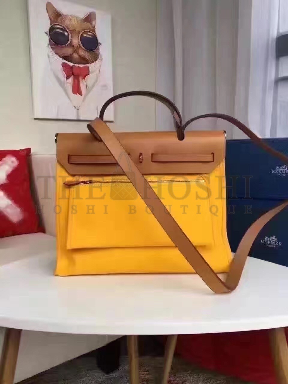 H**me5 Herbag Zip PM 31cm Bag In Yellow Canvas Master Quality