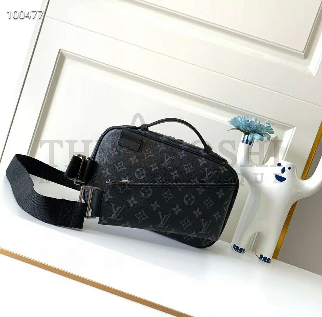 L0vis Vvtt0n LV Men Bumbag in Monogram Eclipse Canvas-Black Master Quality