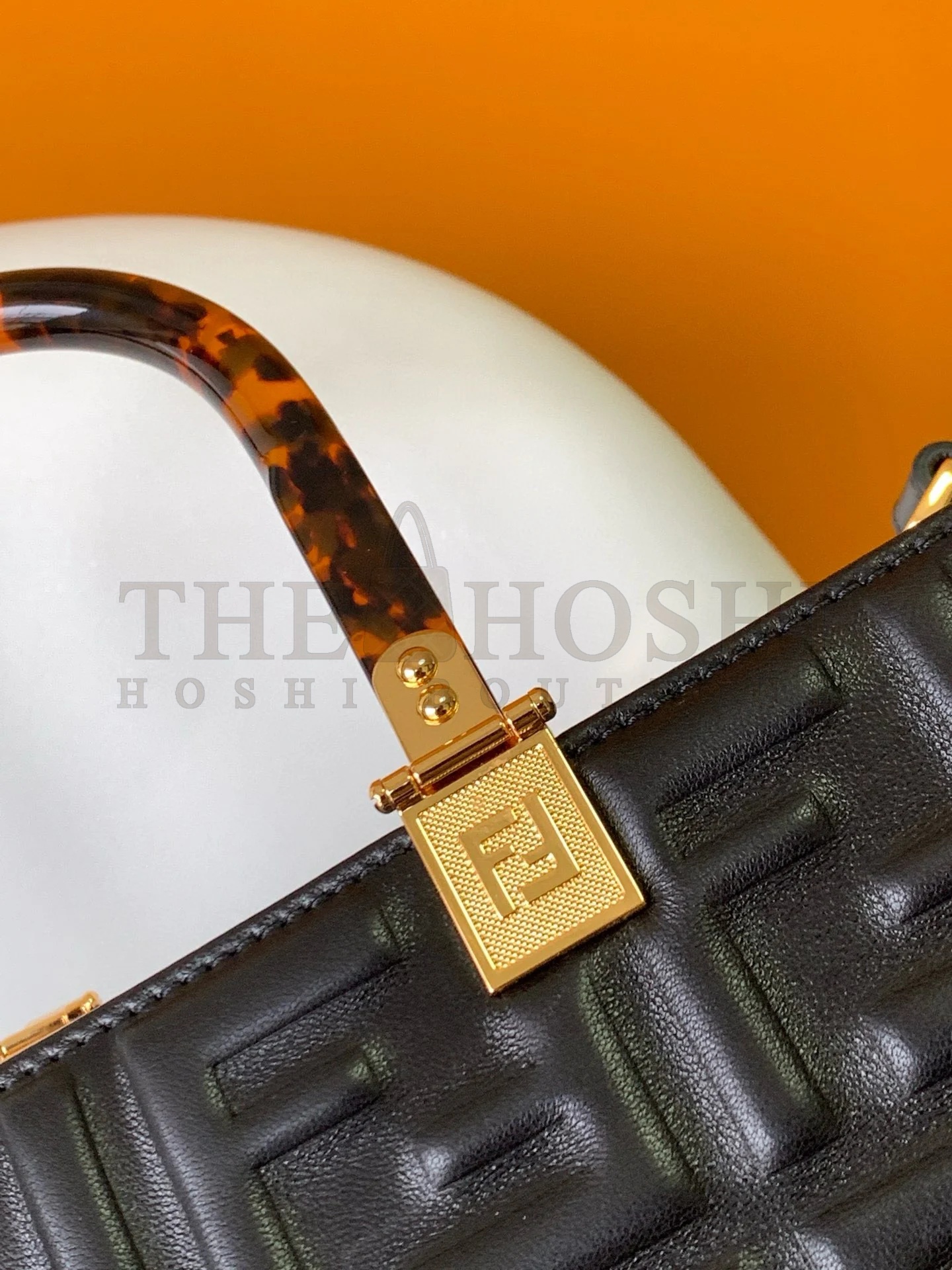 F**di Sunshine Medium Tote Bag In Black FF Calfskin Master Quality