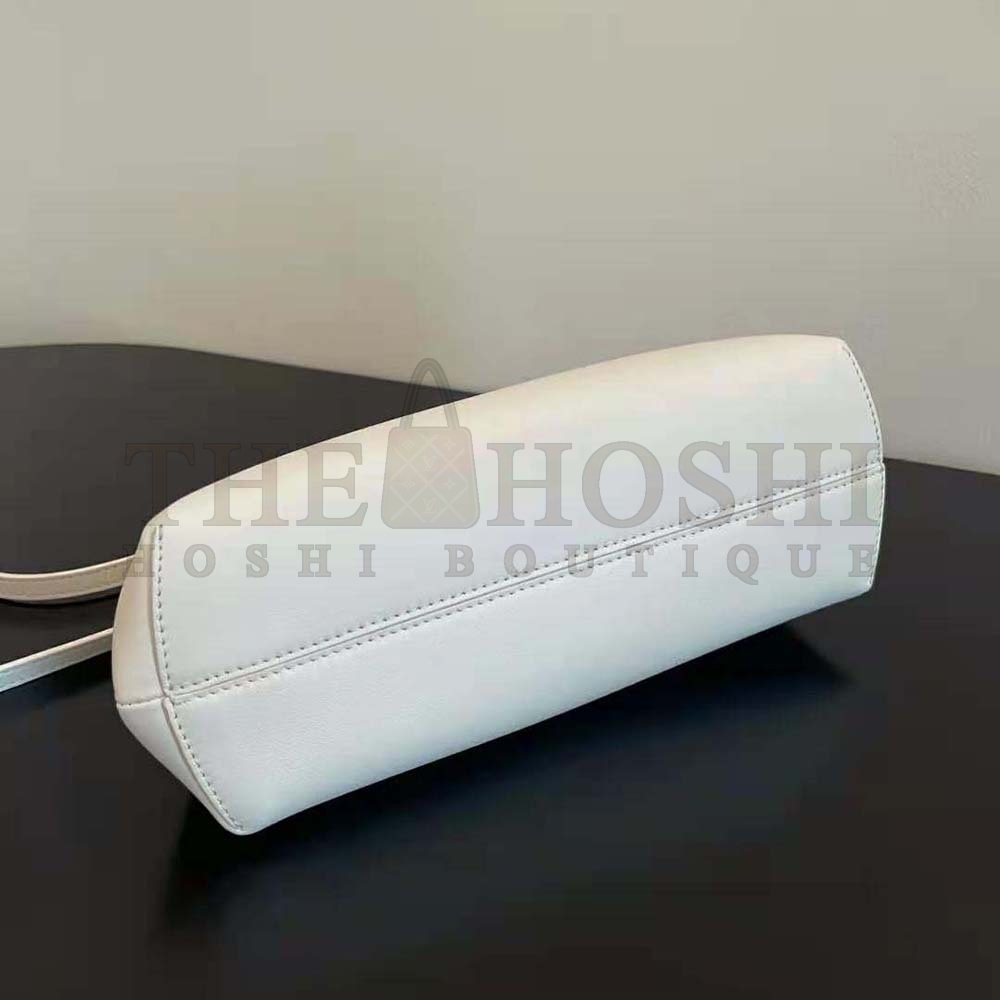 F**di Women First Small White Leather Bag with Exotic Details Master Quality