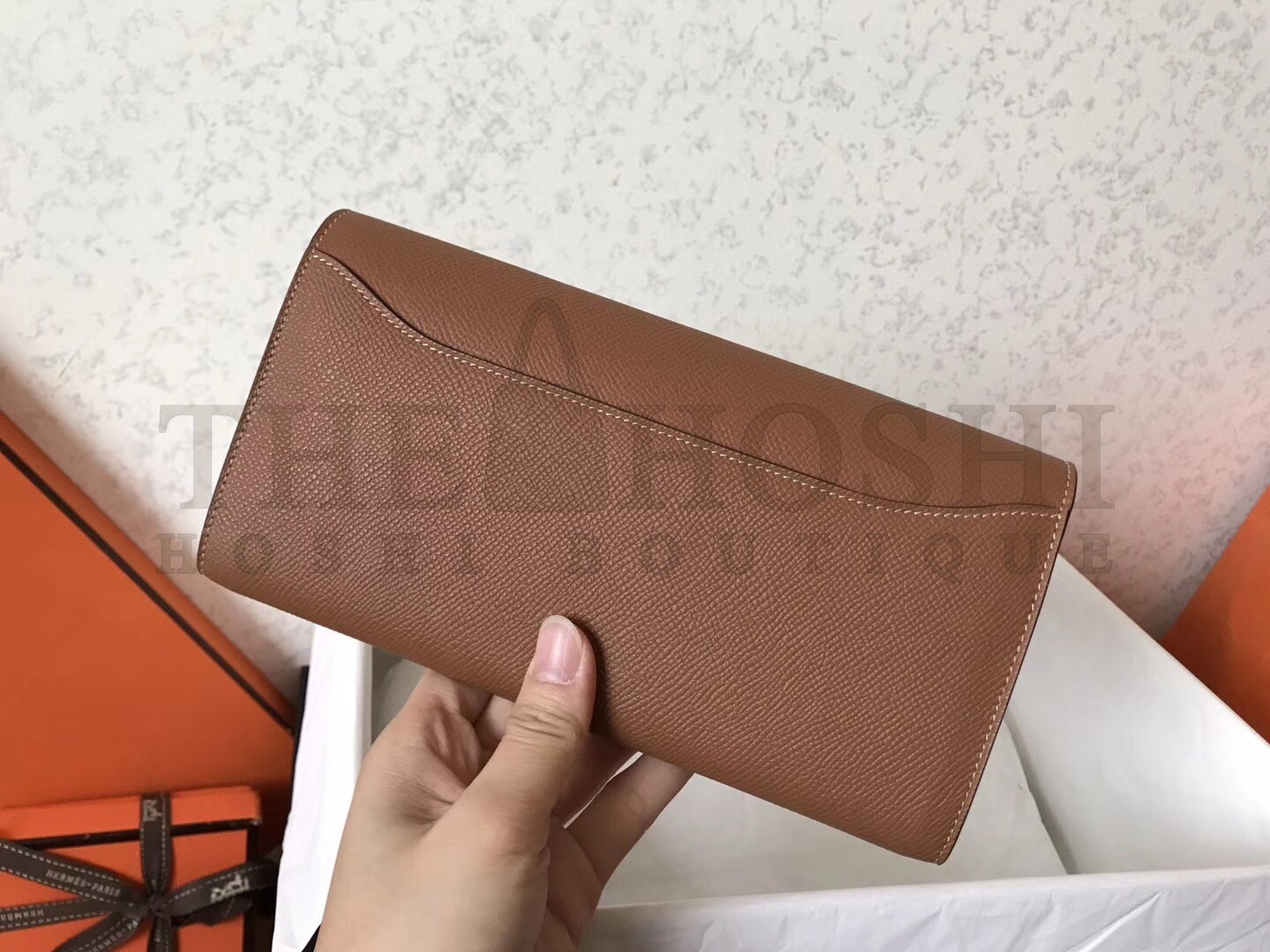 H**me5 Brown Epsom Constance Long Wallet Master Quality