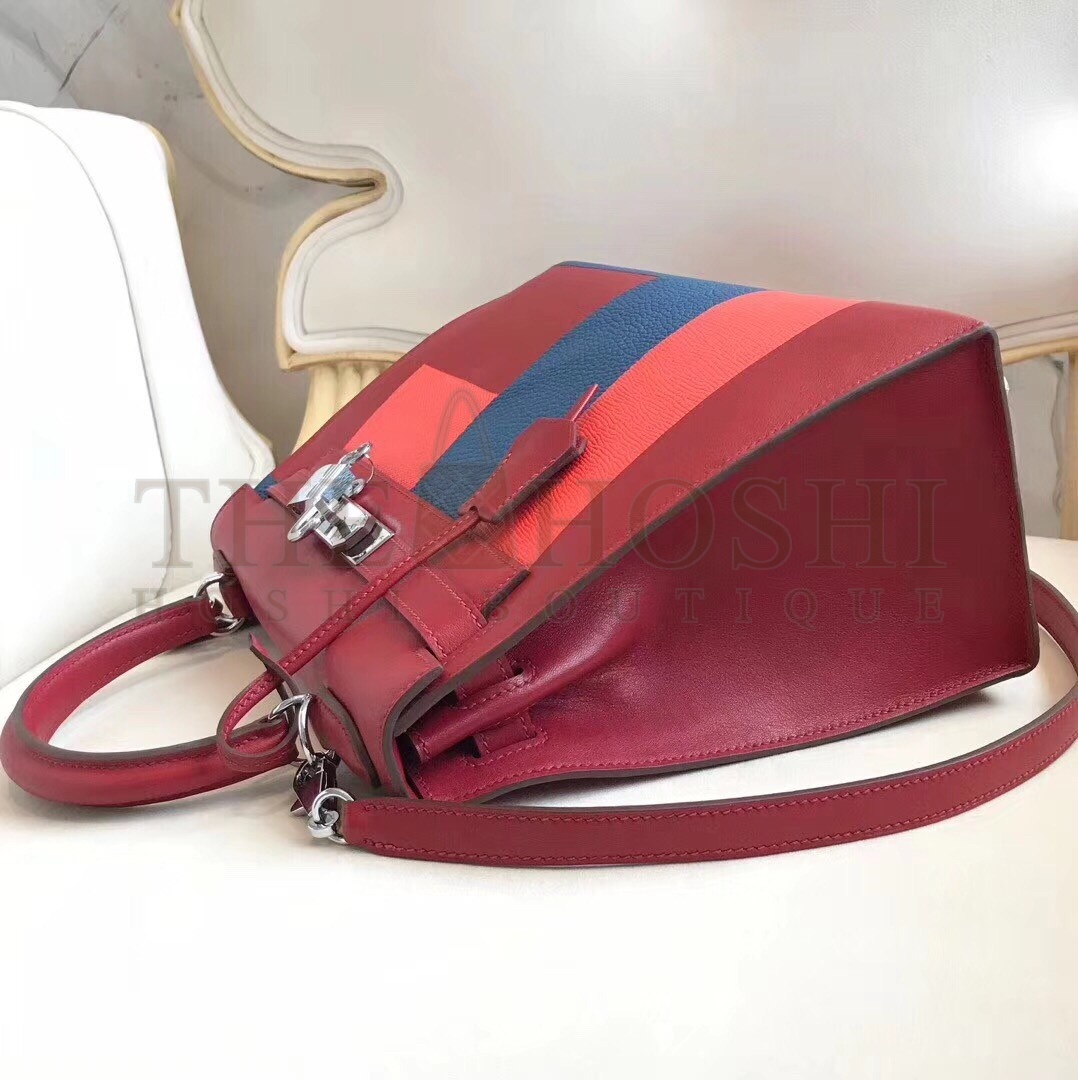 H**me5 Multicolor Blocks Kelly 28cm Ruby Bag Master Quality