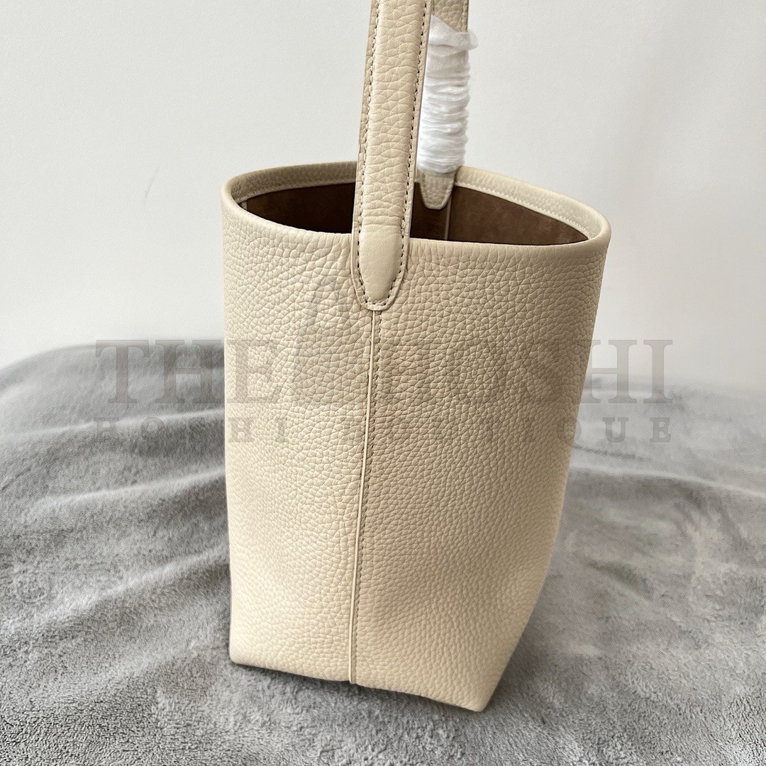 The R0w Small N/S Park Tote in Ivory Grained Leather Master Quality