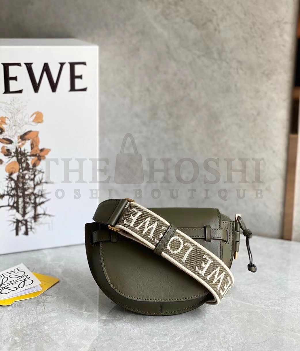 L0ew* Gate Dual Mini Bag In Autumn Green Calfskin Master Quality