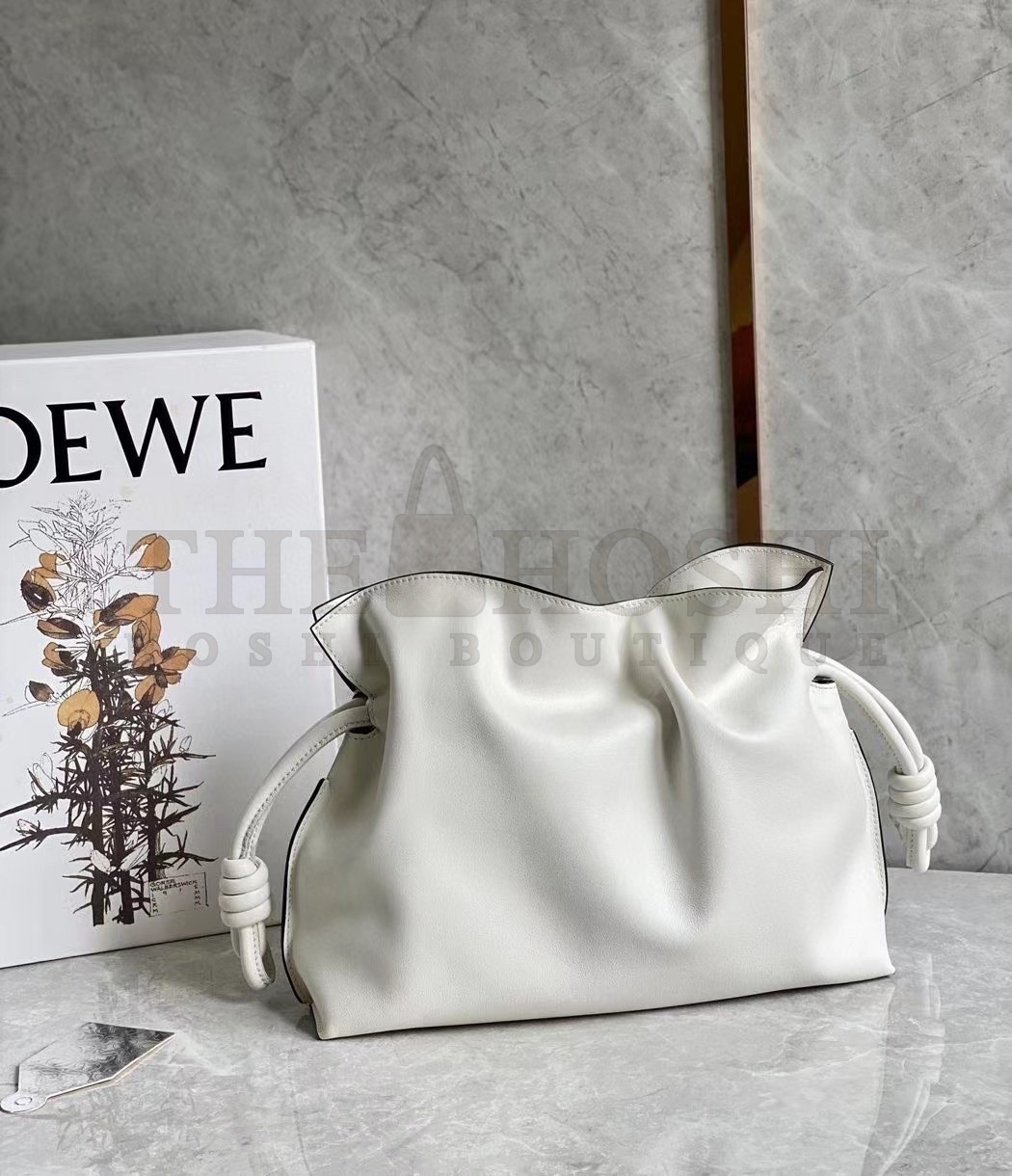 L0ew* Flamenco Clutch In White Nappa Leather Master Quality