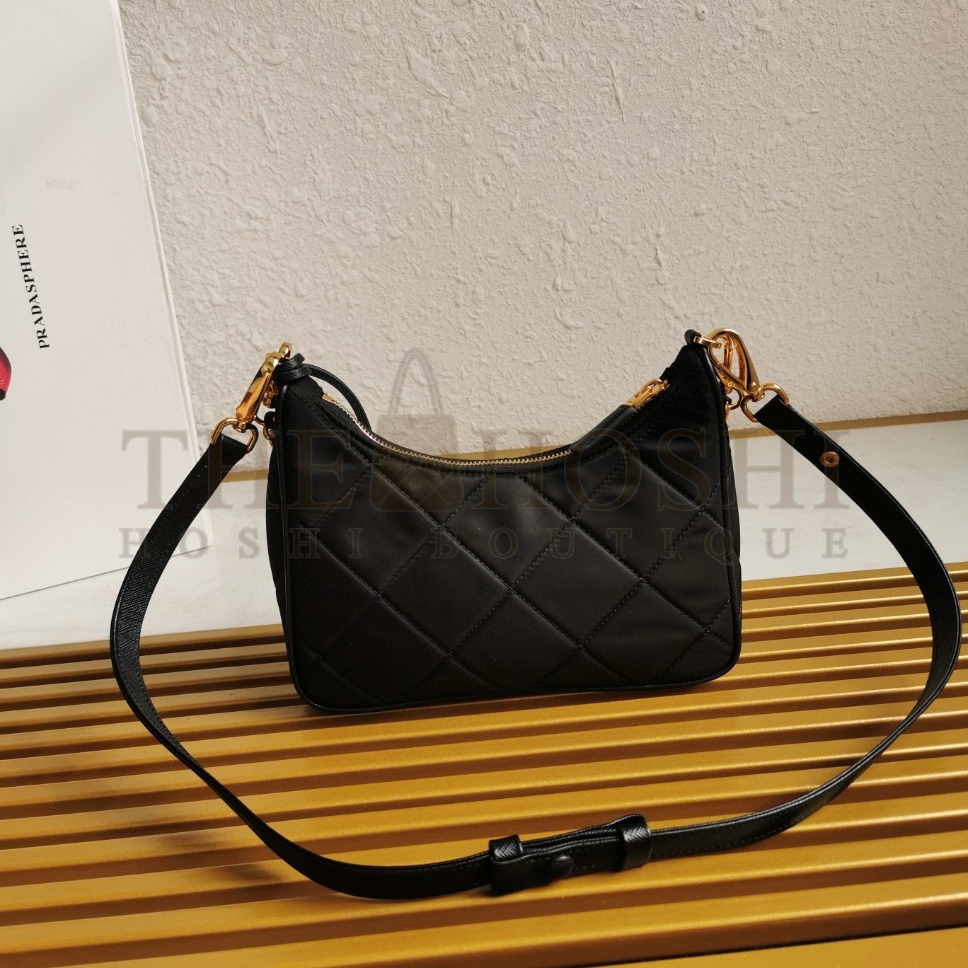 Pra*a Re-Edition 1995 Chaine Mini Bag in Black Re-Nylon Master Quality