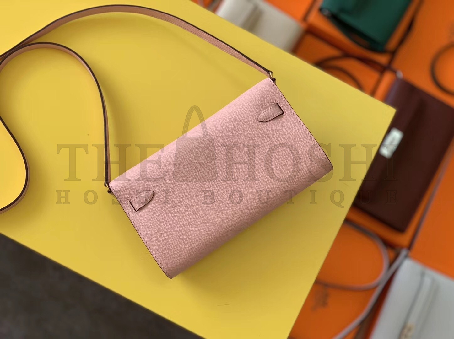 H**me5 Kelly Classique To Go Wallet In Pink Epsom Calfskin Master Quality