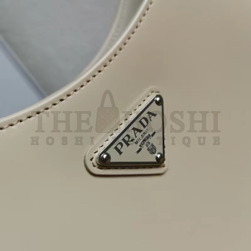 Pra*a Cleo Shoulder Large Bag In Beige Brushed Leather Master Quality