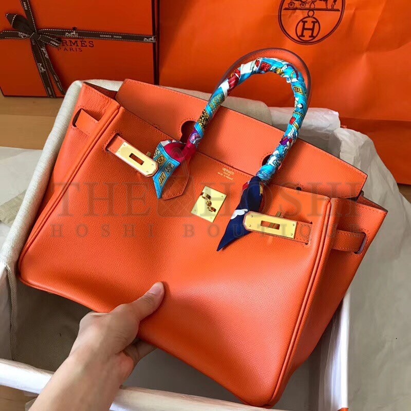 H**me5 Orange Birkin 30cm Epsom Handmade Bag Master Quality