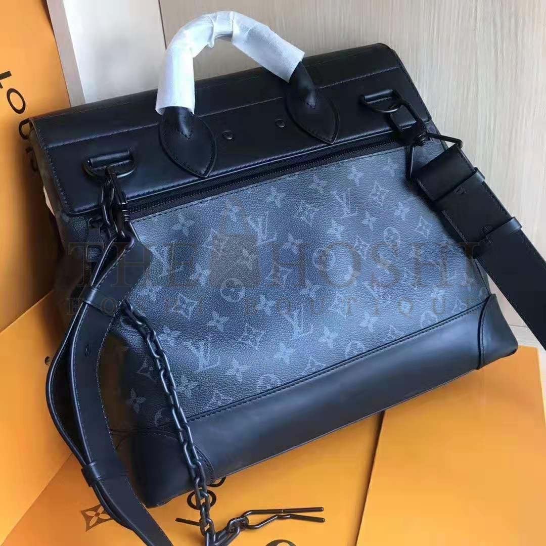 L0vis Vvtt0n LV Men Steamer PM Bag in Monogram Eclipse Coated Canvas-Black Master Quality