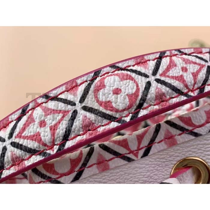 L0vis Vvtt0n LV Women Nano Noé Bucket Bag Pink Monogram Coated Canvas Master Quality