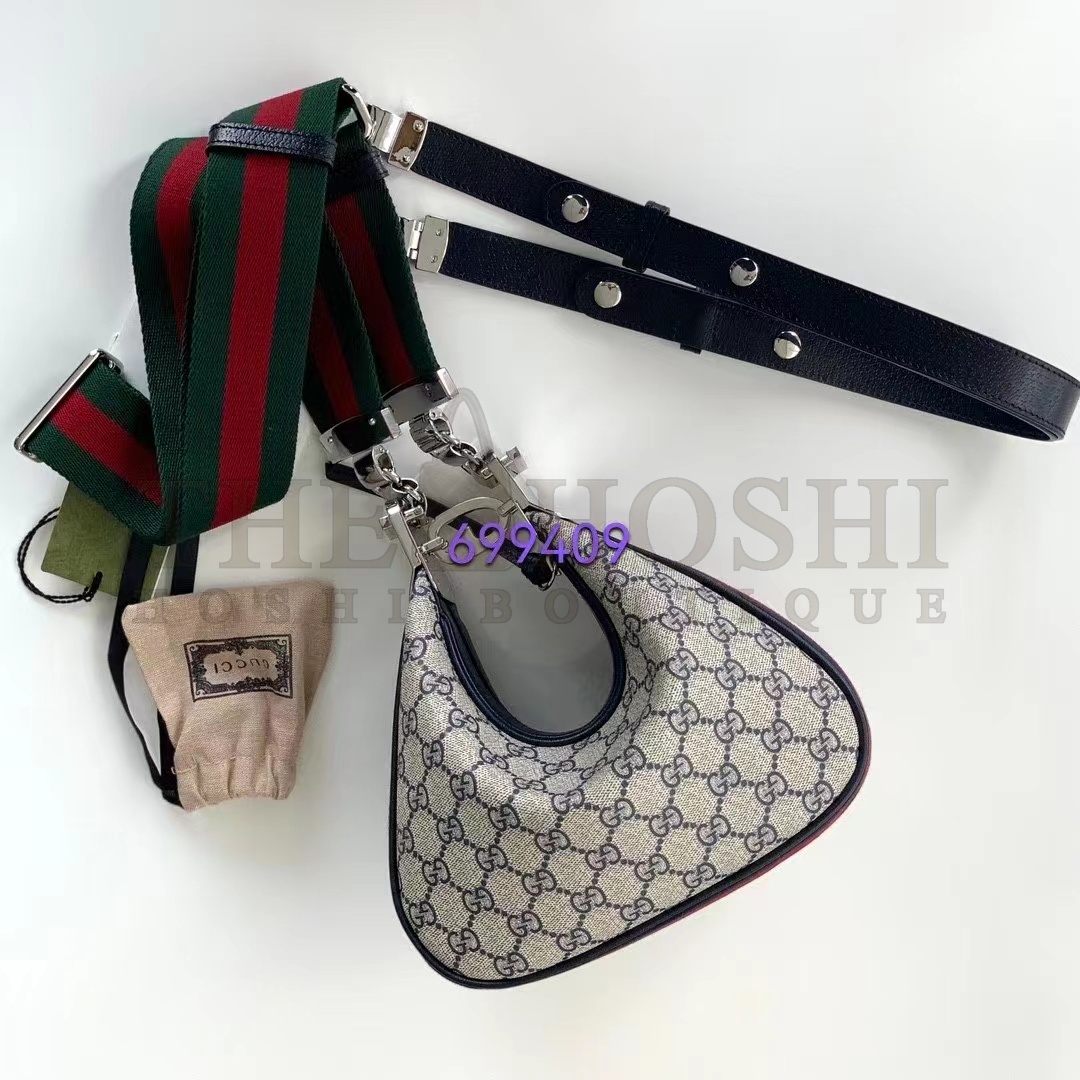 Gvc*1 Women Attache Small Shoulder Bag Beige Blue GG Svp*me Canvas Master Quality