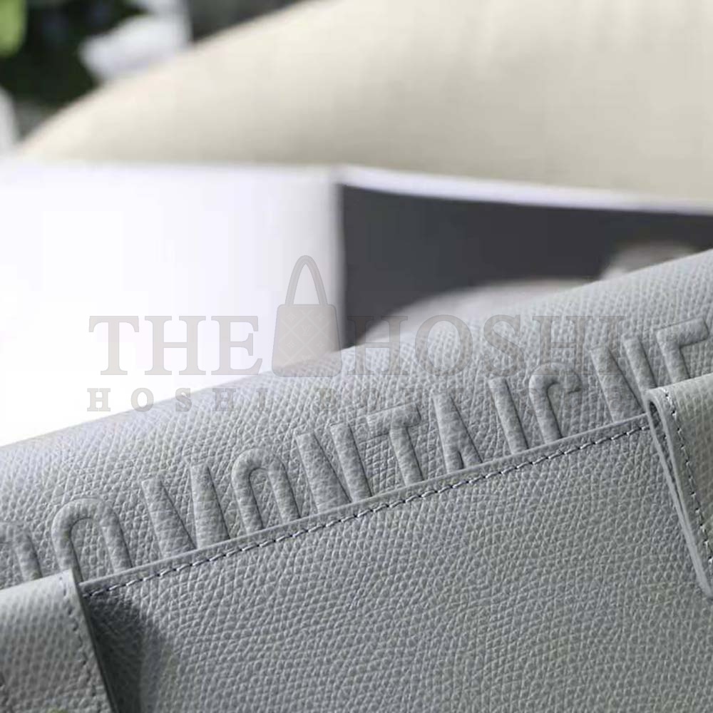 D10r Women 30 Montaigne 2-in-1 Pouch Stone Grained Calfskin-Silver Master Quality