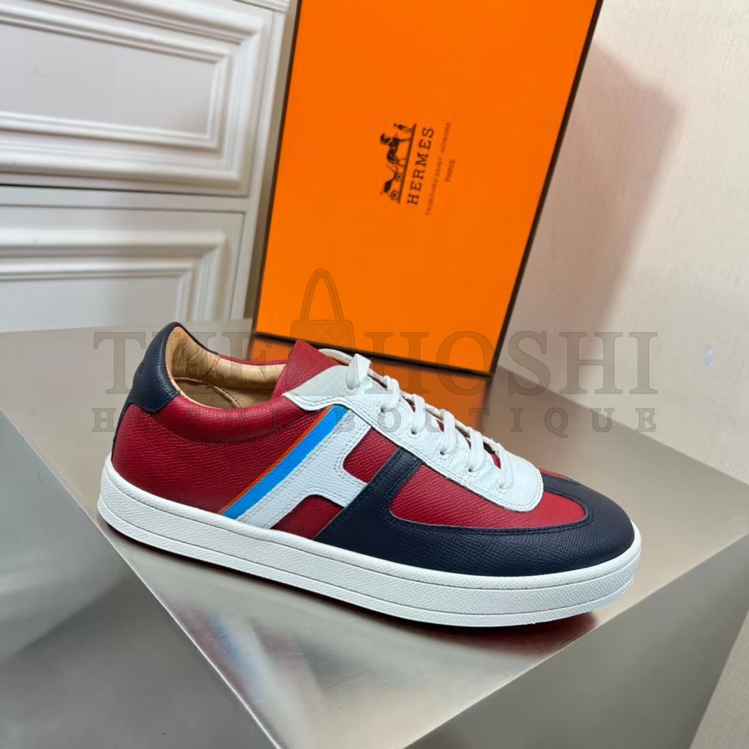 H**me5 Boomerang Sneakers In Multicolore Bordeaux Leather Master Quality