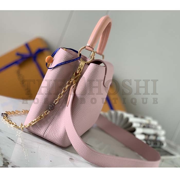 L0vis Vvtt0n LV Women Capucines BB Handbag Pearly Pink Taurillon Leather Master Quality