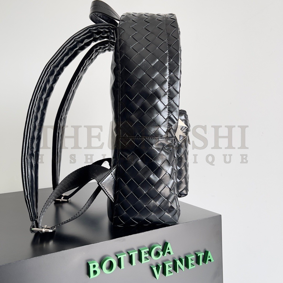 B0tt*ga Ven*ta Small Backpack In Black Intrecciato Calfskin Master Quality