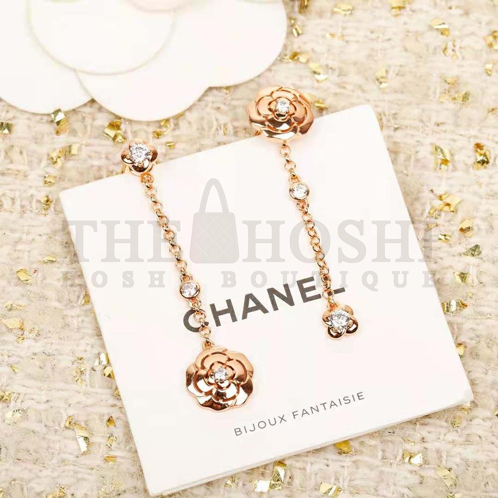 Ch**el Women Extrait De Camélia Transformable Earrings Master Quality