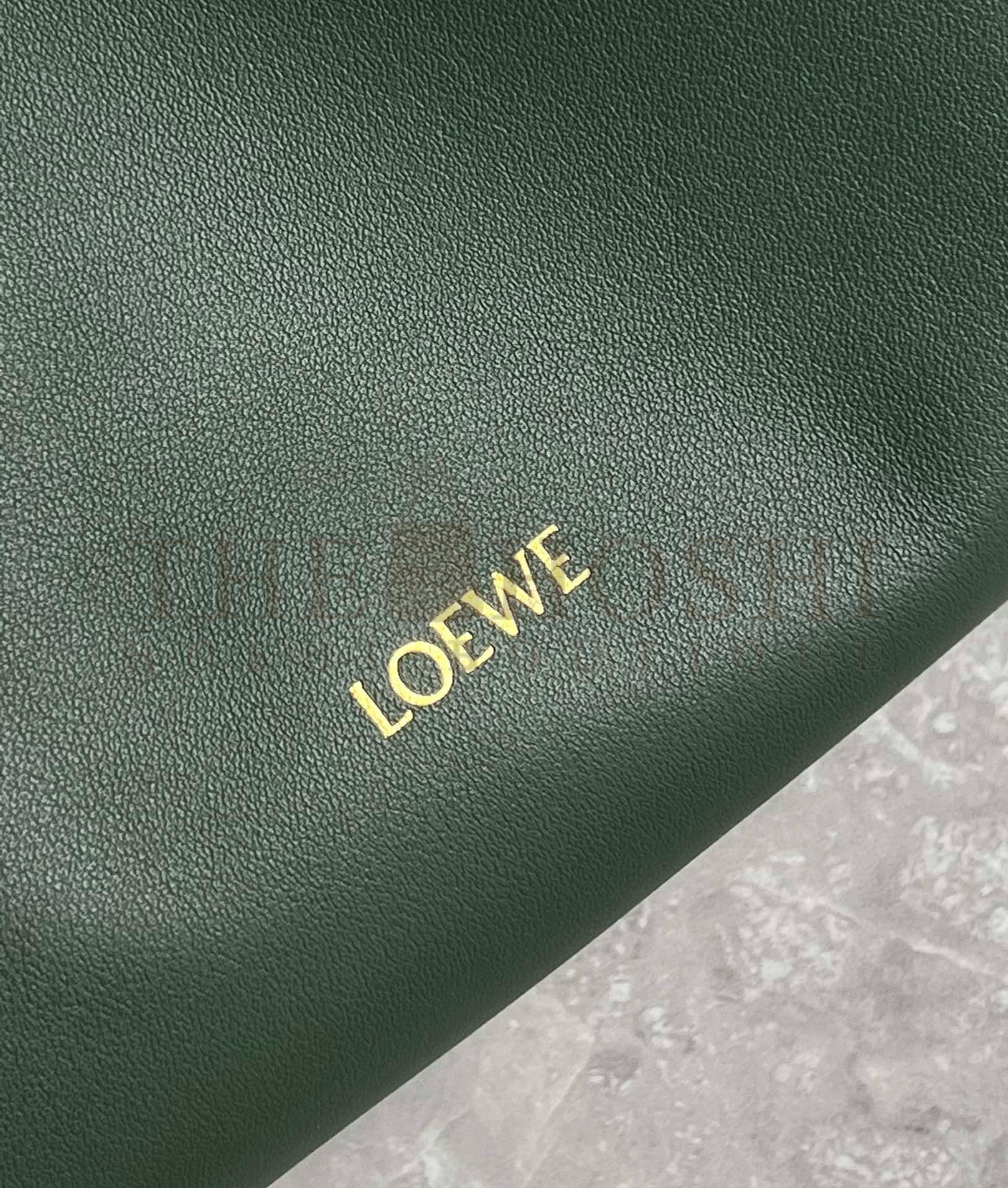 L0ew* Flamenco Clutch Bag in Bottle Green Nappa Calfskin Master Quality