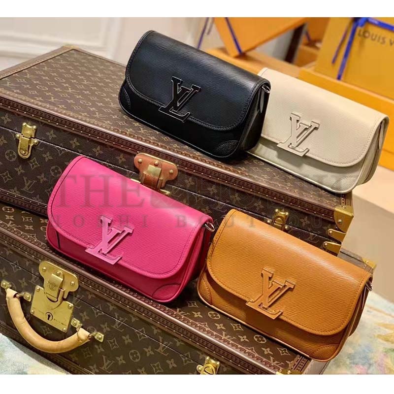 L0vis Vvtt0n LV Women Buci Crossbody Brown Epi Grained Smooth Cowhide Leather Master Quality