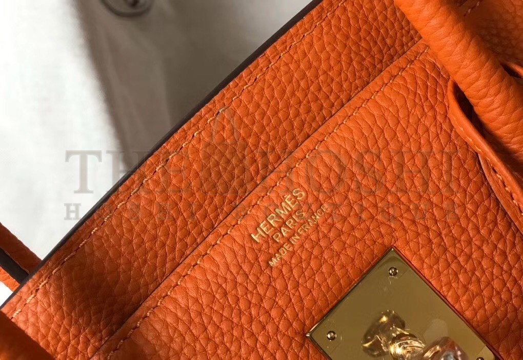 H**me5 Birkin 35 Bag in Orange Clemence Leather with GHW Master Quality
